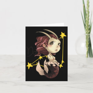 Cartão Capricorn Chibi Anime Bonitinha
