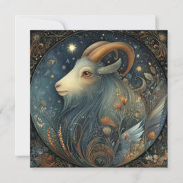Cartão Capricorn Goat Zodiac Astrology Celestial Birthday