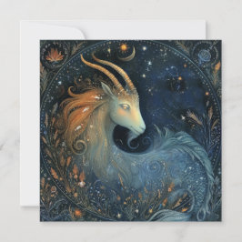 Cartão Capricorn Goat Zodiac Astrology Mystical Birthday