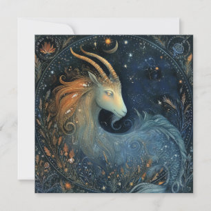 Cartão Capricórnio Bode Zodíaco Astrologia Mística Aniver