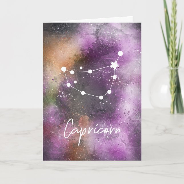Cartão Capricórnio Constelação Zodiac Galaxy (Frente)