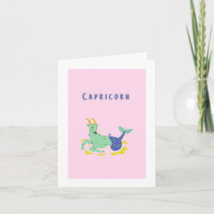 Cartão Capricórnio Fofo, zodíaco, signo do zodíaco
