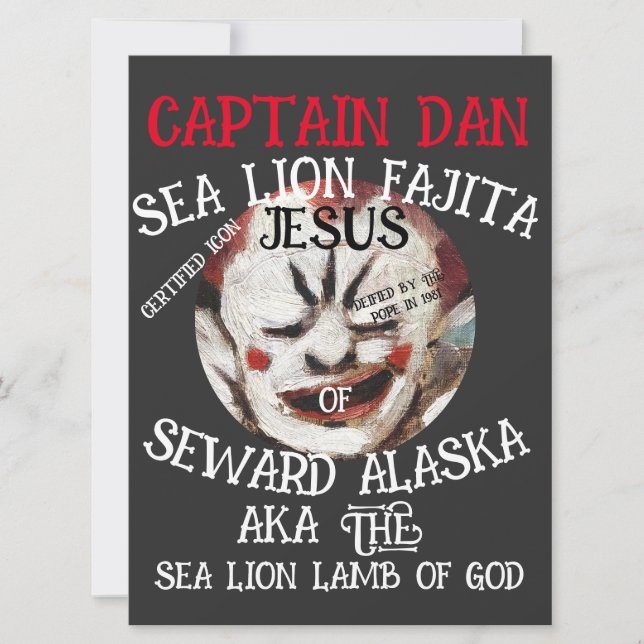 CARTÃO CAPTAIN DAN SEA LION FAJITA JESUS SEWARD ALASKA AK (Frente)