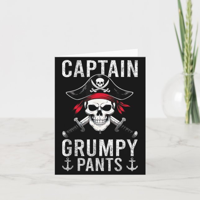 Cartão Captain Mpy Pants Rate Humor Skull Graphic  (Frente)