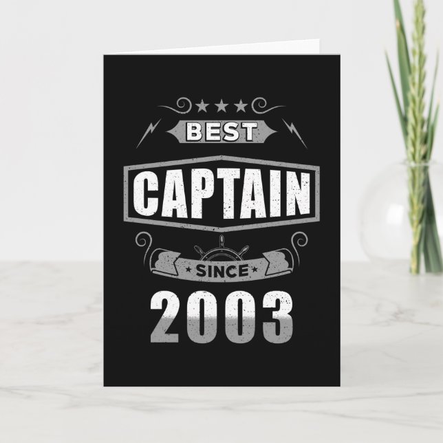 Cartão Captain's Birthday Best Captain Since 2003 (Frente)