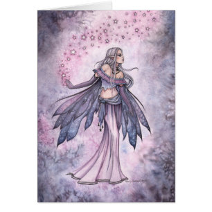Cartão Captured Sky Star Fairy Fantasy Watercolor Art
