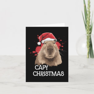 Cartão Capy Natal Xmas Chapéu do Papai Noel Pijama Roedor