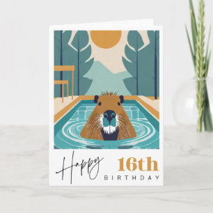Cartão Capybara 16º Aniversário