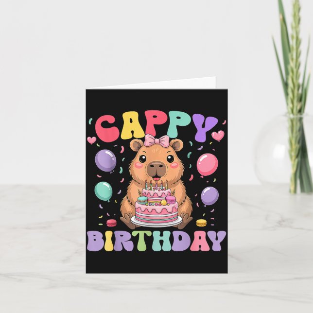 Cartão Capybara Birthday Girls Funny Birthday Kids Boys G (Frente)