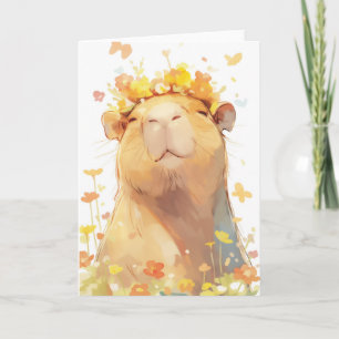 Cartão Capybara Floral Crown