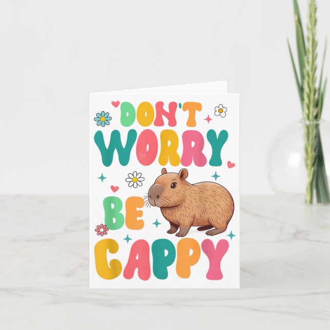 Cartão Capybara Lover Motivation Sitive Don't That Worry  (Frente)
