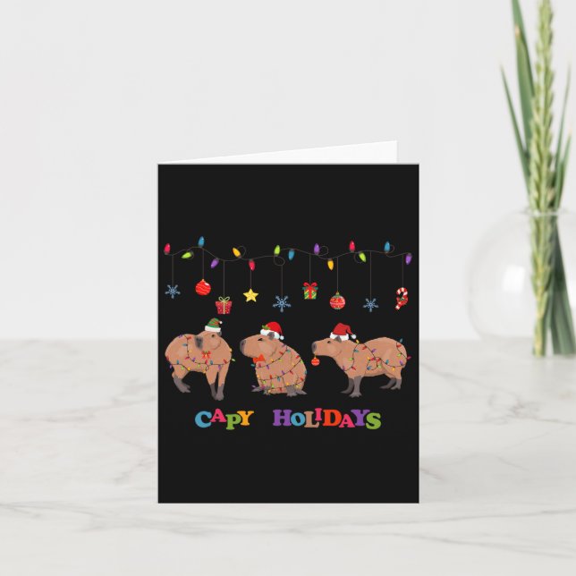Cartão Capybara Merry Christmas (Frente)