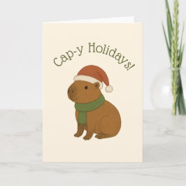 Cartão Capybara no Natal