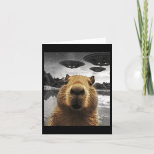 Cartão Capybara Selfie Funny Xmas Animal Graphic Capybara