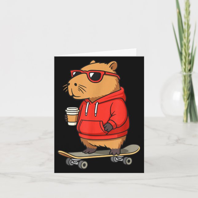 Cartão Capybara With Sungles Skater Capy  (Frente)