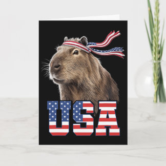 Cartão Capyra Usa Bandeira Patriótica Americana Homens Mu