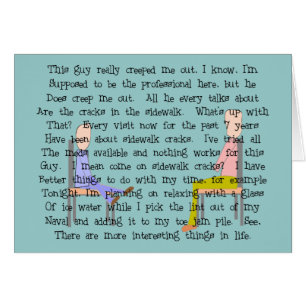 Cartão Cara assustador da rachadura do passeio da arte de