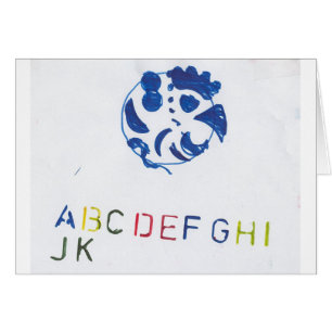 Cartão Cara azul feliz