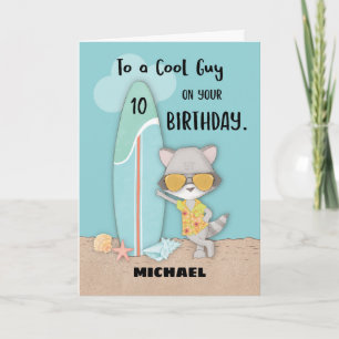 Cartão Cara Birthday Beach Funny Legal Raccoon