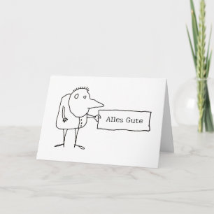 Cartão Cara de desenho animado estranho Alles Gute zum Ge