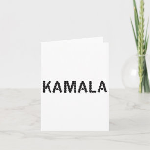 Cartão Cara de Gato Fofo Letra Kamala Design Engraçado 