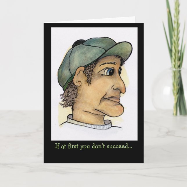 Cartão Cara de Skydiving Humorístico (Frente)