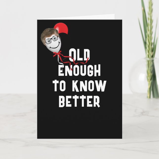 Cartão Cara do Balão com a Idade (Frente)