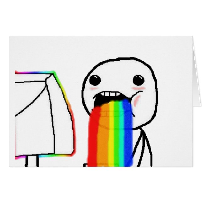 Cartão Cara do computador do arco-íris (Frente Horizontal)