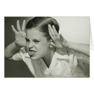 Cartão Cara do fazer do menino