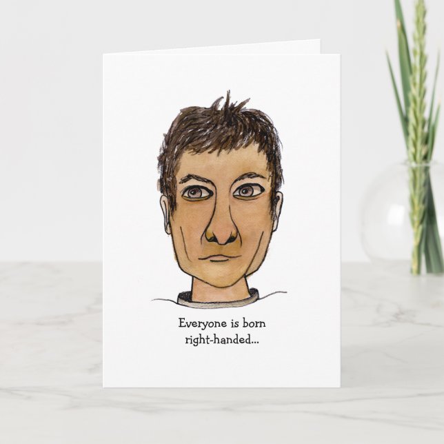 Cartão Cara Engraçada à Esquerda (Frente)