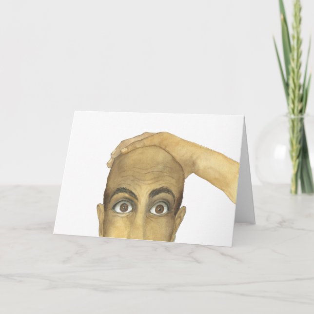 Cartão Cara Engraçada Sem Cabelo (Frente)