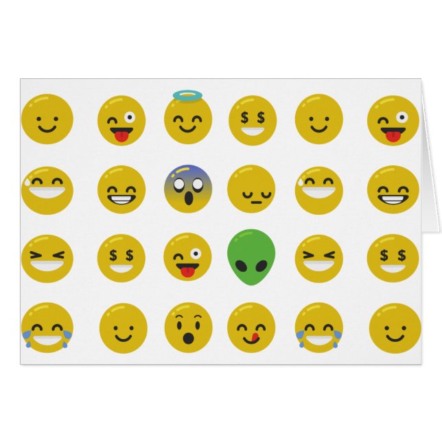 Cartão Cara feliz Emoji (Frente Horizontal)
