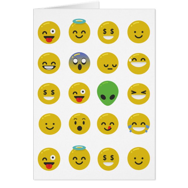 Cartão Cara feliz Emoji (Frente)