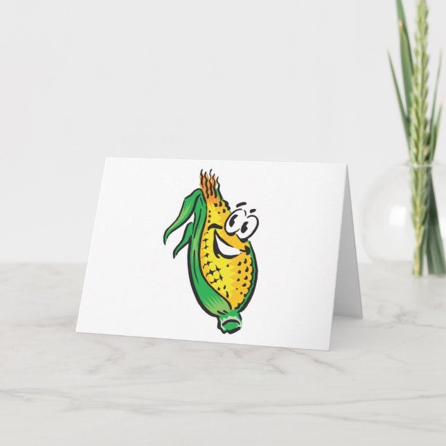Cartão cara feliz milho na espiga (Frente)
