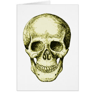 Cartão Cara humana de bronze do crânio