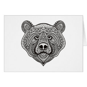Cartão Cara inspirada do urso
