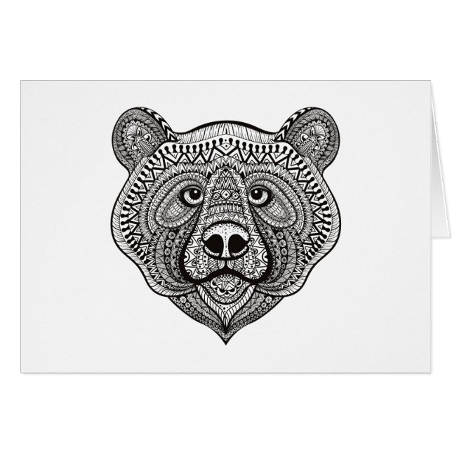 Cartão Cara inspirada do urso (Frente Horizontal)