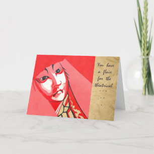 Cartão Cara Kabuki - Parabéns