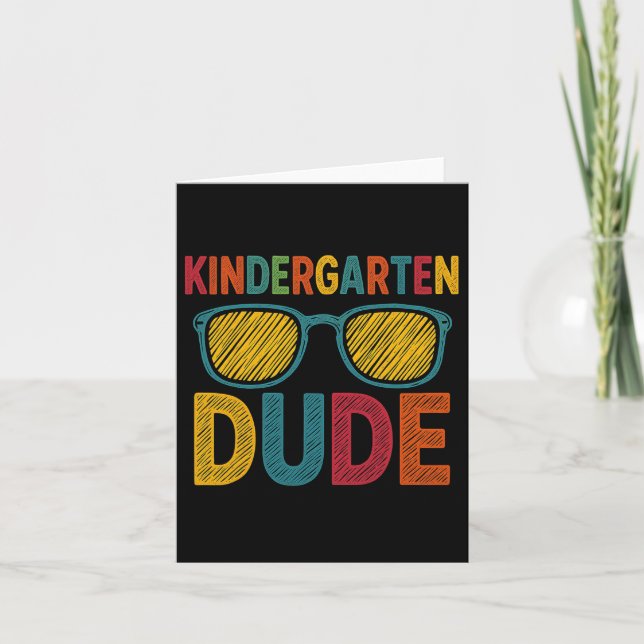 Cartão Cara Kindergarten Divertido Primeiro Dia de Volta  (Frente)