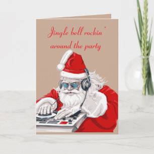 Cartão Cara legal DJ de Natal Old Skool Eighties