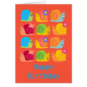 Cartão Caracóis felizes e caracóis