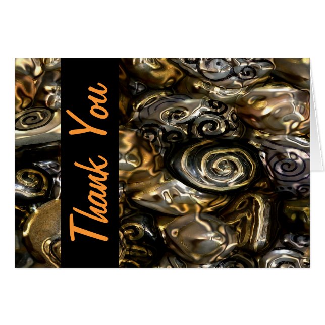 Cartão Caracóis ouros + Obrigado (Frente Horizontal)