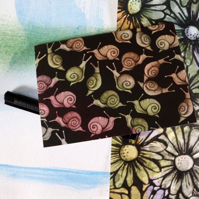 Cartão Caracóis retro-castanhos amam caracol (Criador carregado)