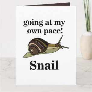 Cartão Caracol Indo no Meu Próprio Ritmo Caracol Engraçad