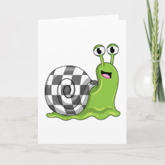 Cartão Caracol no Xadrez com Tabuleiro de Xadrez