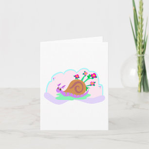 Cartão Caracol Roxo com Flor na Concha