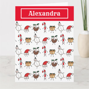 Cartão Caracteres de Natal Curto Personalizados