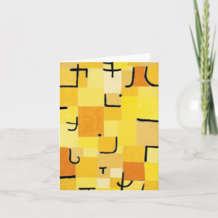 Cartão Caracteres no Abstrato amarelo Paul Klee