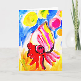 Cartão caranguejo-eremita aquarela diversão