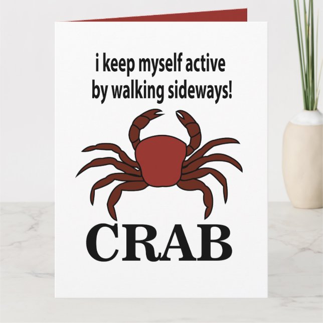 Cartão Caranguejo Eu Me Mantenho Ativo Caminhando Para O  (Frente)